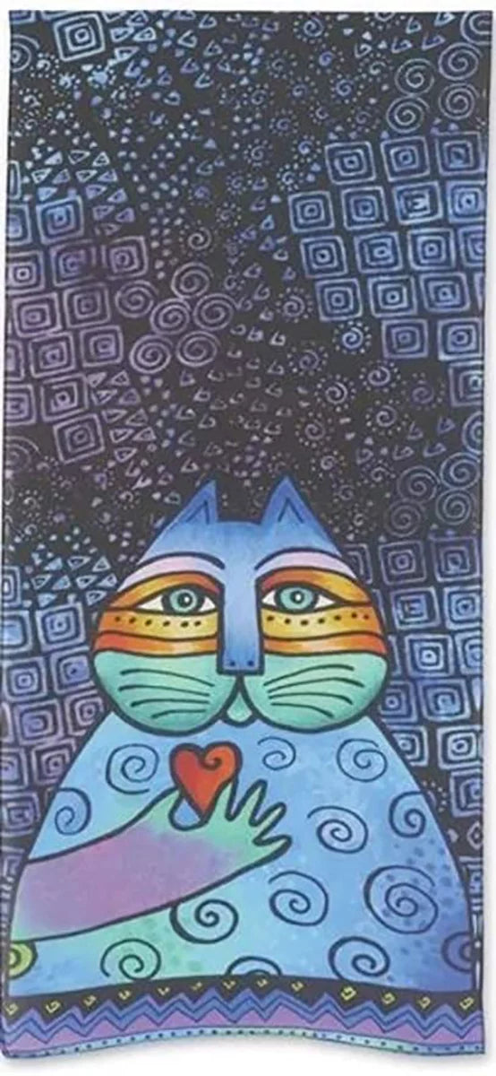 53" Love Modal Silk/ long Scarf, Laurel Wishing Burch Blue