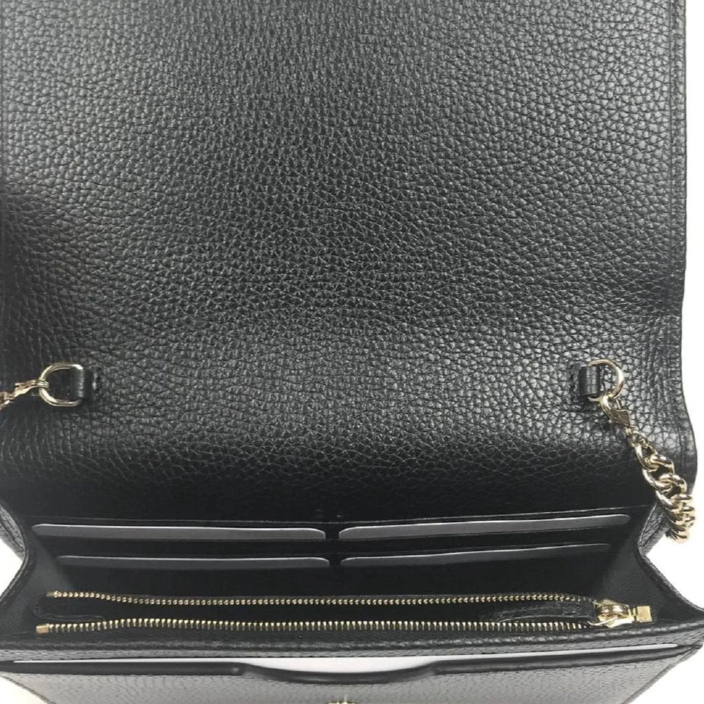 Black Chain Gucci Leather Soho Wallet Body Cross Bag on
