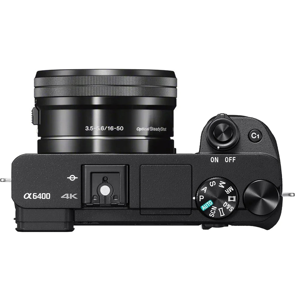 Lens Editing Bundle ILCE-6400L/B 0.43x Angle f/3.5-5.6 Power Telephoto 2.2X Extra Lens with 4K Sony 16-50mm + Wide Deco Camera Kit OSS Set and & Gear Case Mirrorless Battery Filter (Black) a6400