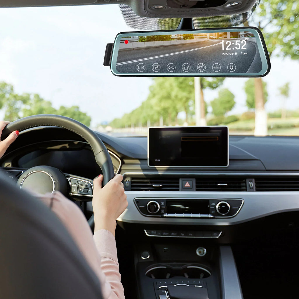 Mirror ViewFHD Dash Full w Rear Screen ' Parking Monitor Angle 10' Rear Cam Recording, Touch Mirror 1080P Backup Camera Wide 170° Front Camera and G-Sensor, Loop Cheefull