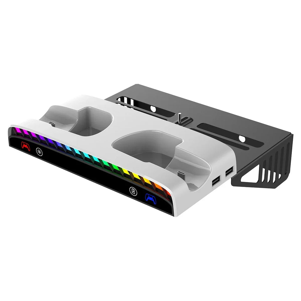 White Console Charging PlayStation Dock-Black Slim for Wall Multi-Functional Bracket with Mount Controller