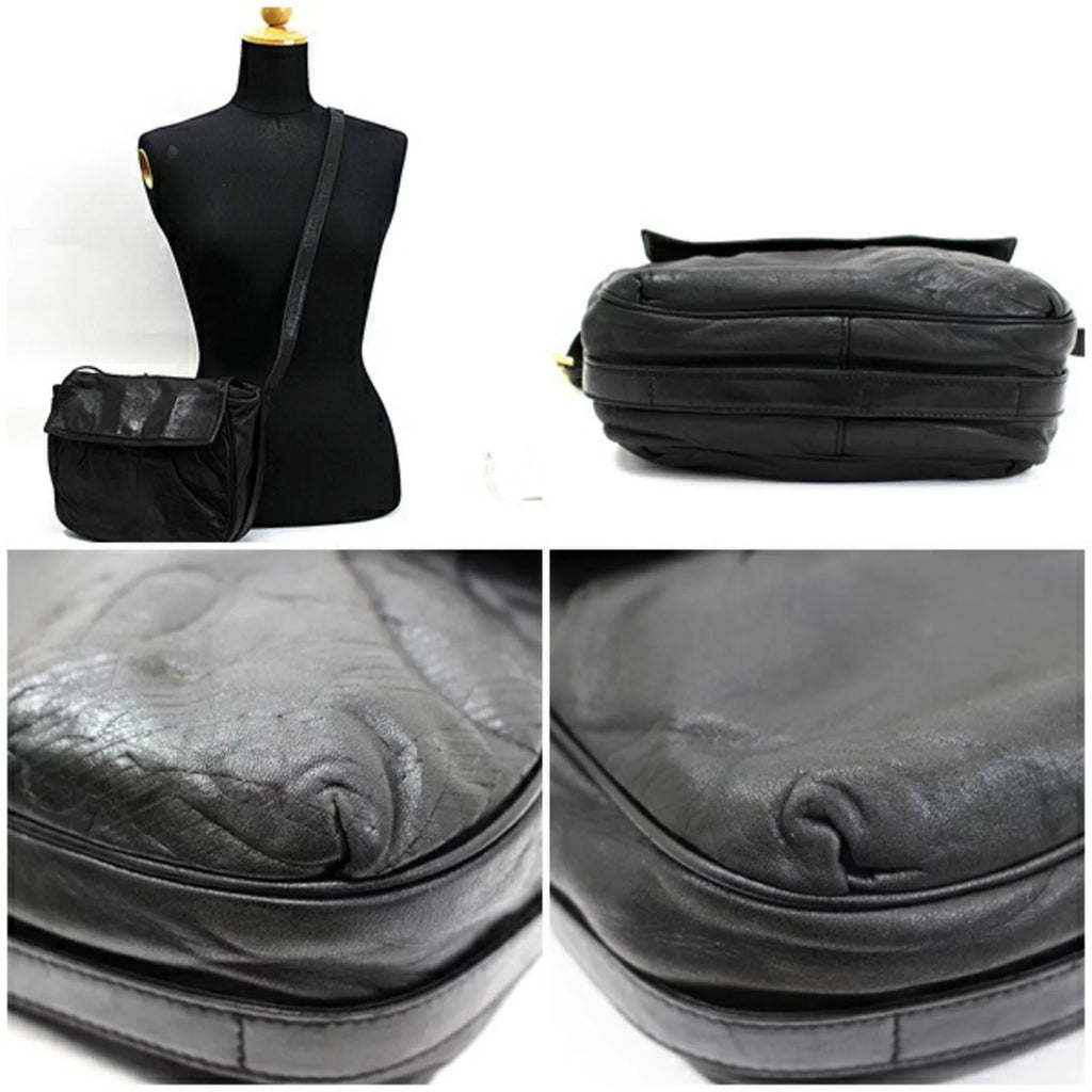 (Good)  Leather Anagram LOEWE Pre-Owned Black Loewe Shoulder Bag
