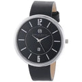 Quartz - Watch Black Dial Round Stainless - Steel 42 Black