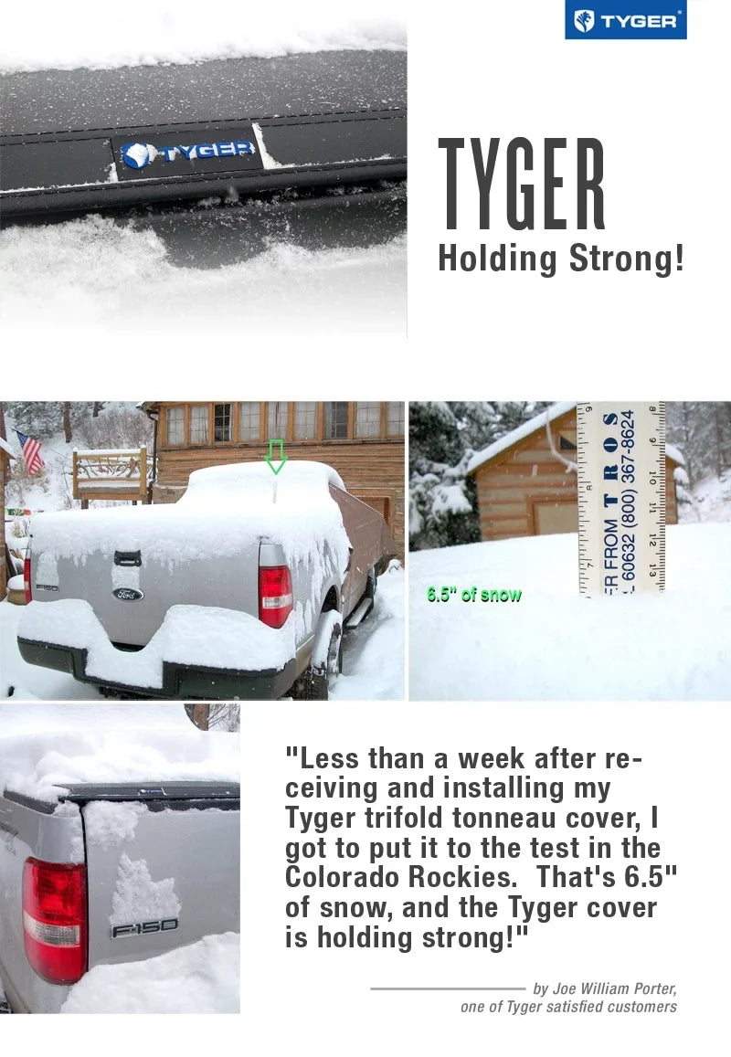 Soft 6' Cover 1994-2010 with T3 Fleetside 1982-2013 Bed Compatible (73") Tonneau Mazda Truck Tyger | Ranger; Tri-fold TG-BC3F1022 B-Series Ford Auto | Bed