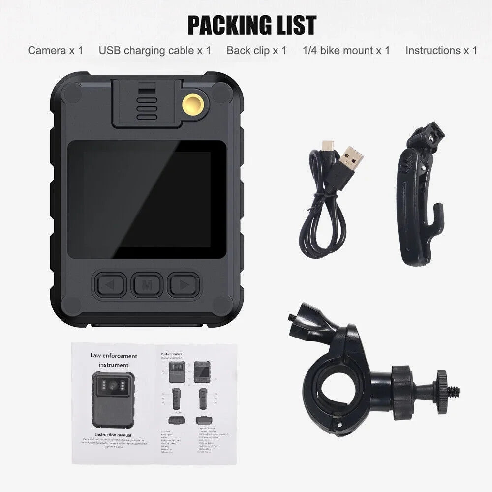 Night Video IR JLLOM Audio and Camcorder Vision DVR Mini Police Camera - Body with 1080P