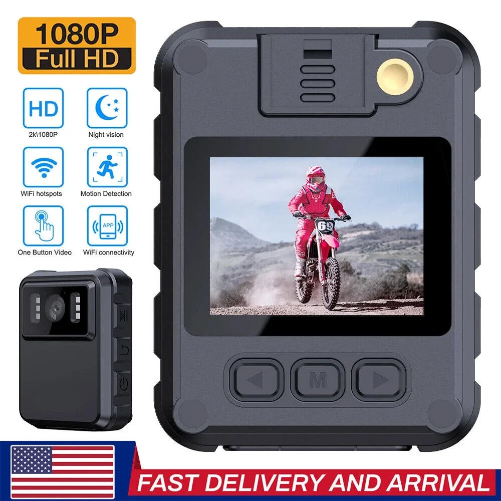 Night Video IR JLLOM Audio and Camcorder Vision DVR Mini Police Camera - Body with 1080P