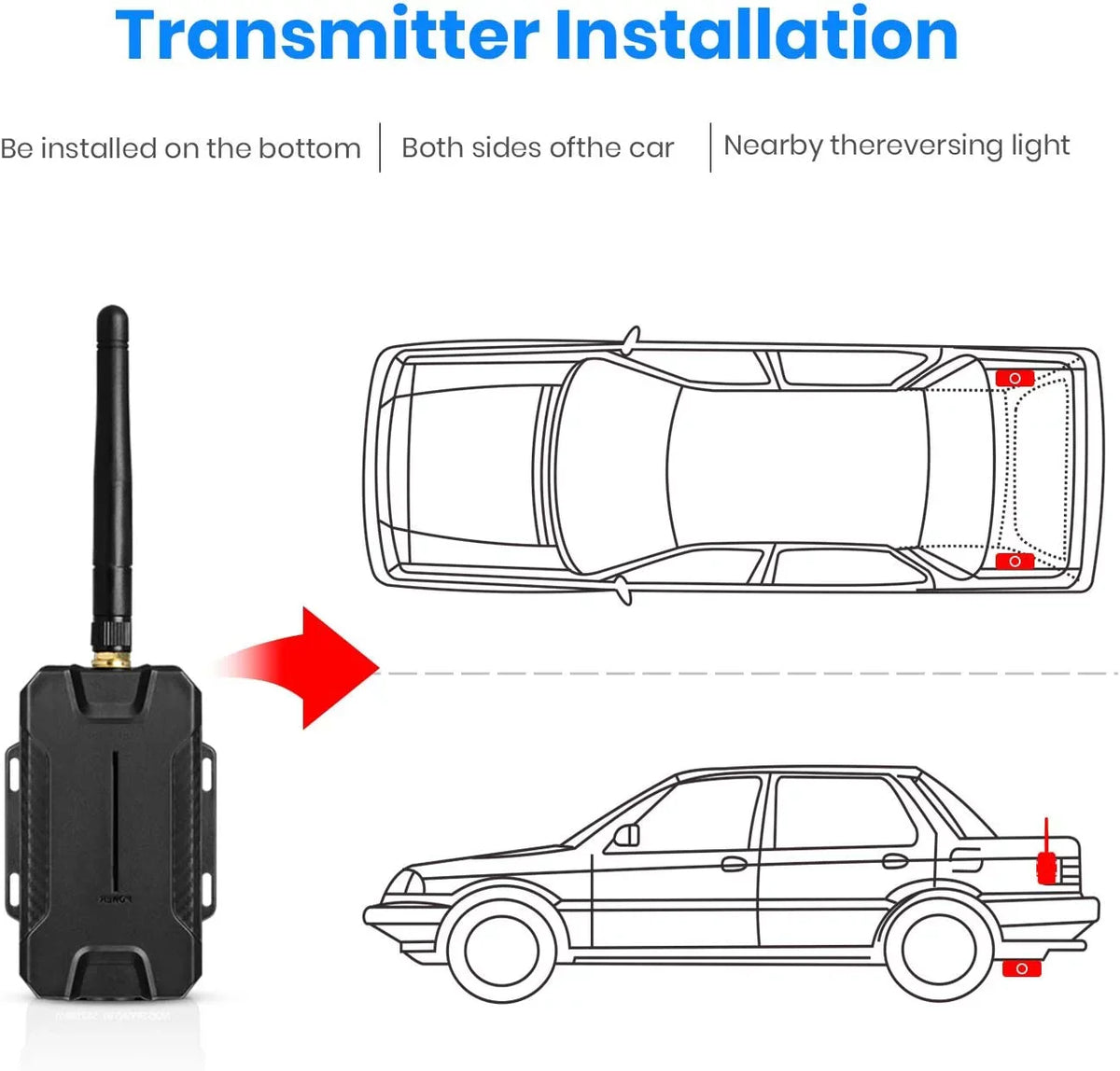Wiring No View Mirror (T1400U) Rear Kit Auto-Vox Installation Trucks, Monitor OEM Backup for Camera Wireless Look