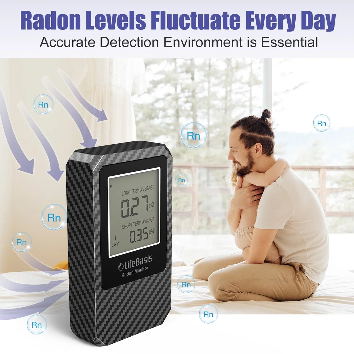 Life Portable Battery Basis Radon Digital Home Detector Radon Operated Detector
