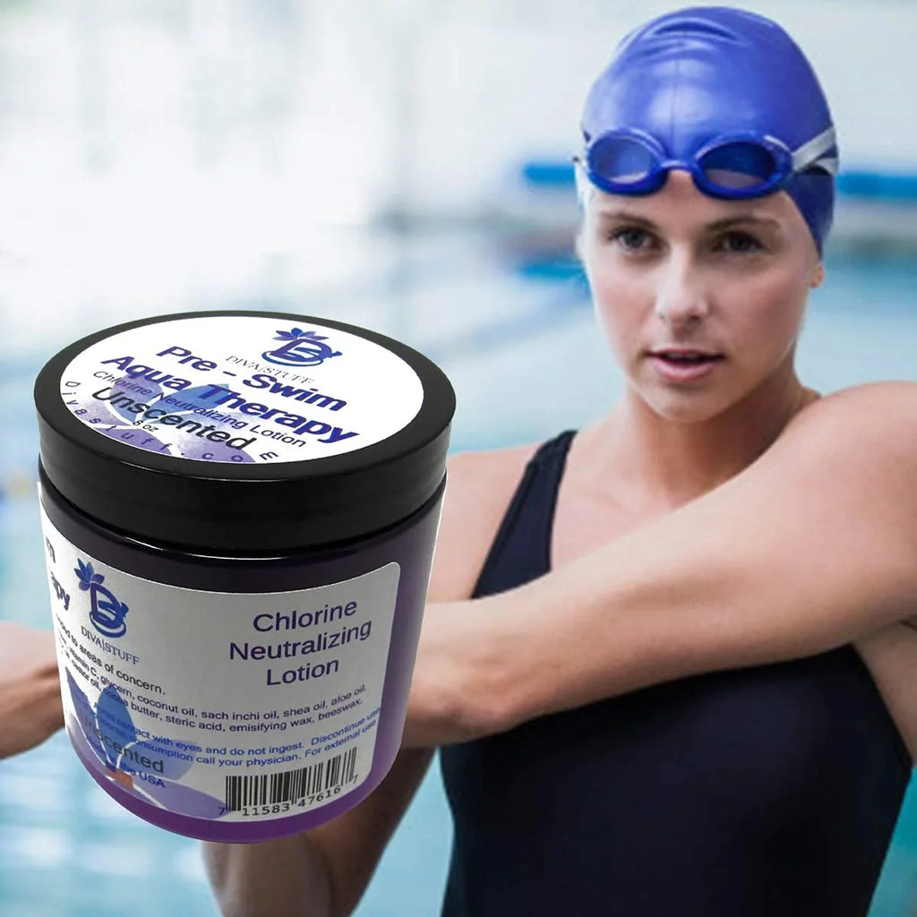 Chlorine Liquid, Therapy Unscented, From 3 Diva Neutralizing and Lotion,Protects pack,By Salt Stuff Chlorine Body Pre-Swim  Skin