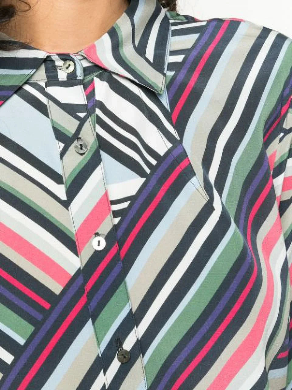 Artelier Petite Miller Bodysuit, Button Nicole MULTICOLOR Abstract US Down