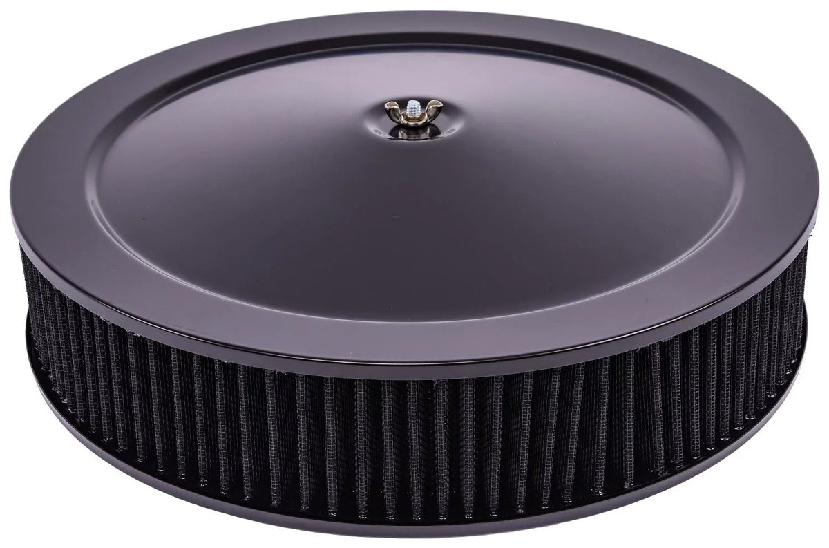 in. H x in. D JEGS 500064 Filter Assembly Powder Coated Air 14 Cleaner Black F 3