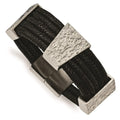 Polished in Bracelet Multi-strand Stainless Steel mm Fancy Cord Textured and 8
