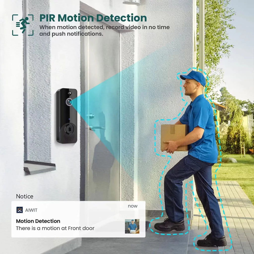 Video Wireless Doorbell Call with Ring Camera, Home Mount Two-way Doorbell Detection Intercom Security Wireless Video Camera, Vision, 2.4G Door Doorbell Camera Doorbell Motion WiFi Camera, Night