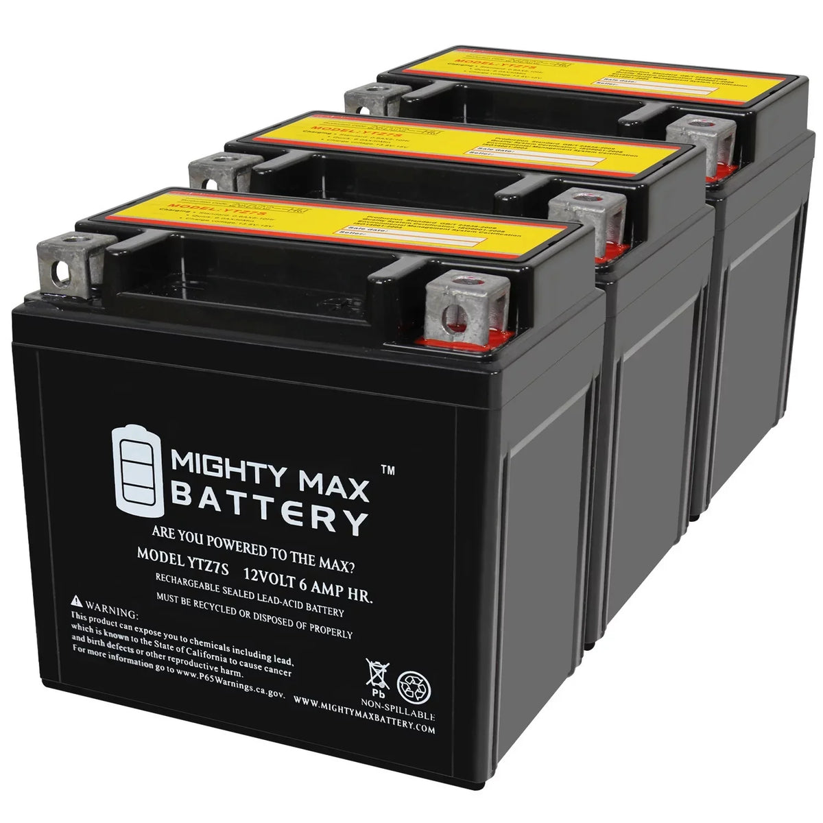 '- 3 YTZ7S Battery compatible 12V Protek with YTZ7S 6AH Pack Replacement