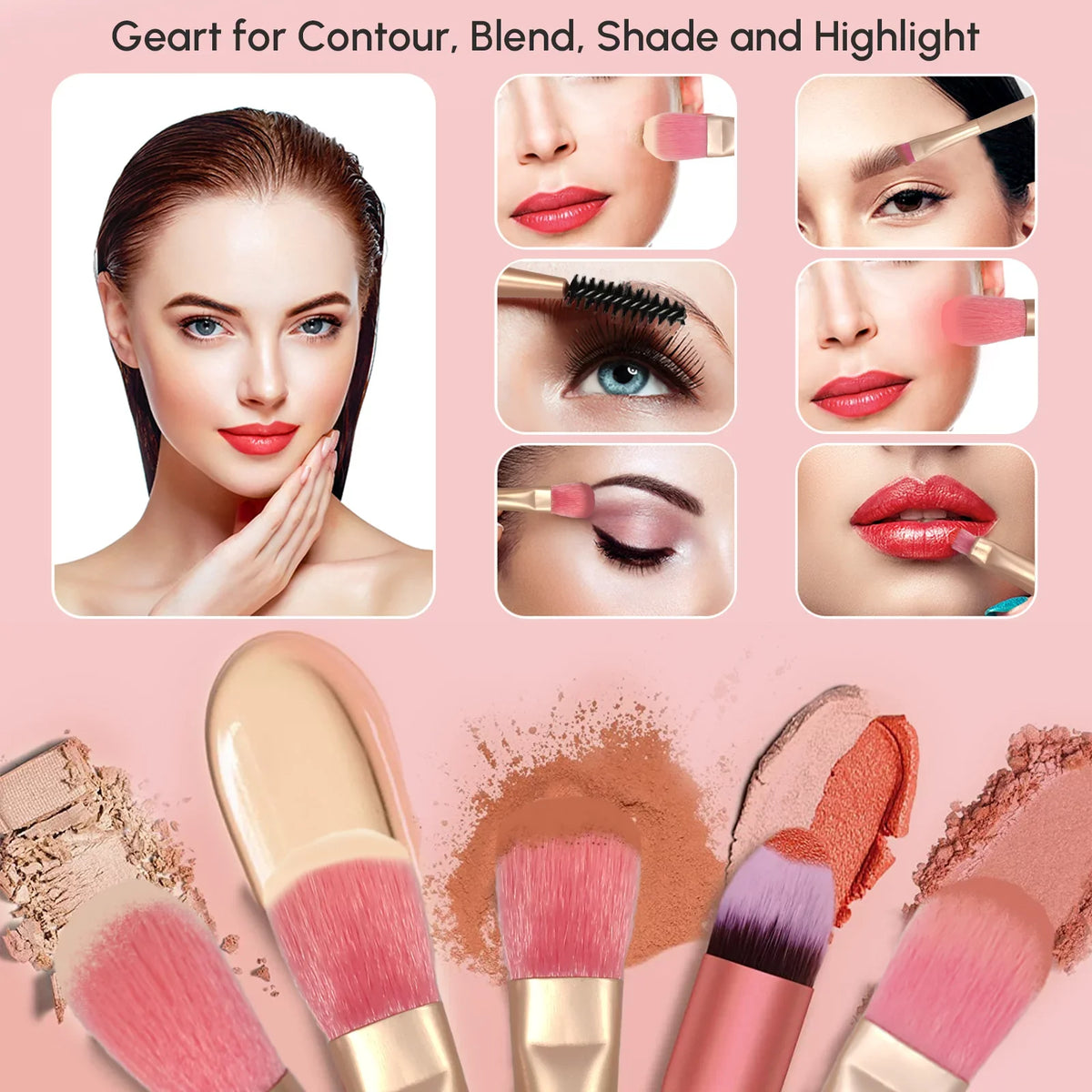 All-in-One Combination Powder Mirror, 177 Cosprof Pencil Eyebrow with Makeup Make Face Palette Set, Set Blusher Eyeliner Cosmetic Gift Powder Facial up Eyeshadow Concealer Colors