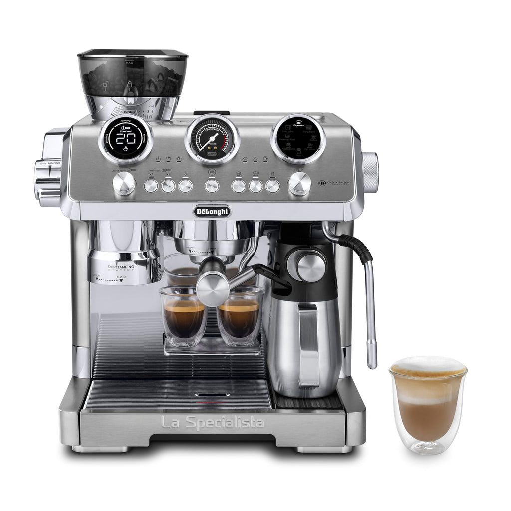 De'Longhi La Specialista Arte Evo Espresso Machine - Compact Cold Brew Coffee Maker with Grinder, Milk Steam Wand/Frother & Tamping Tools - Home