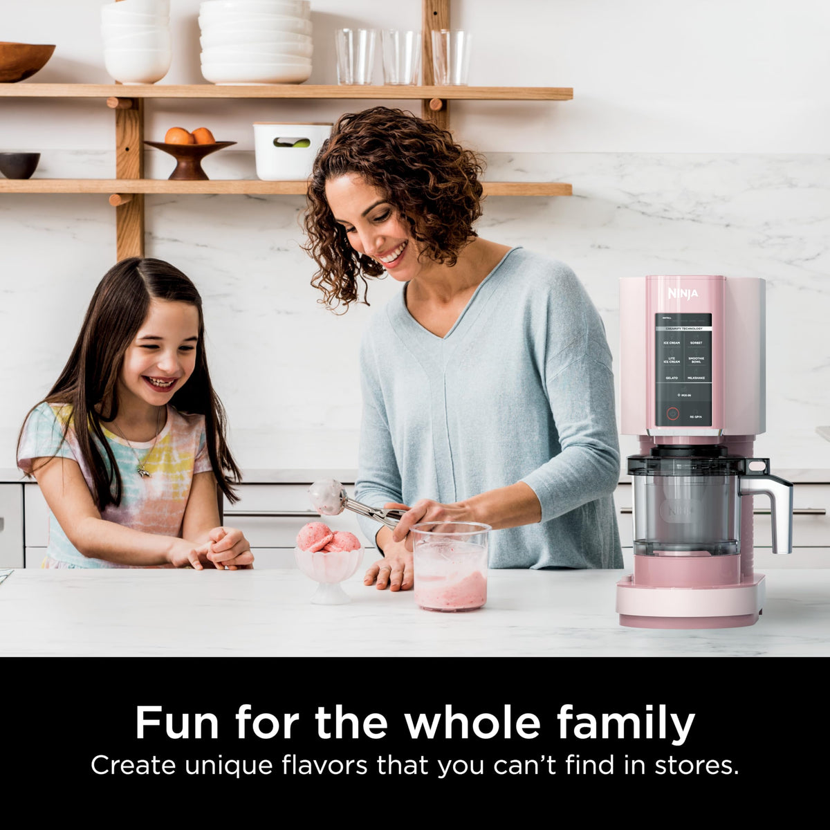 Ninja NC301 CREAMi Ice Cream Maker, for Gelato, Mix-ins, Milkshakes, Sorbet, Smoothie Bowls & More, 7 One-Touch Programs, with (2) Pint Containers &