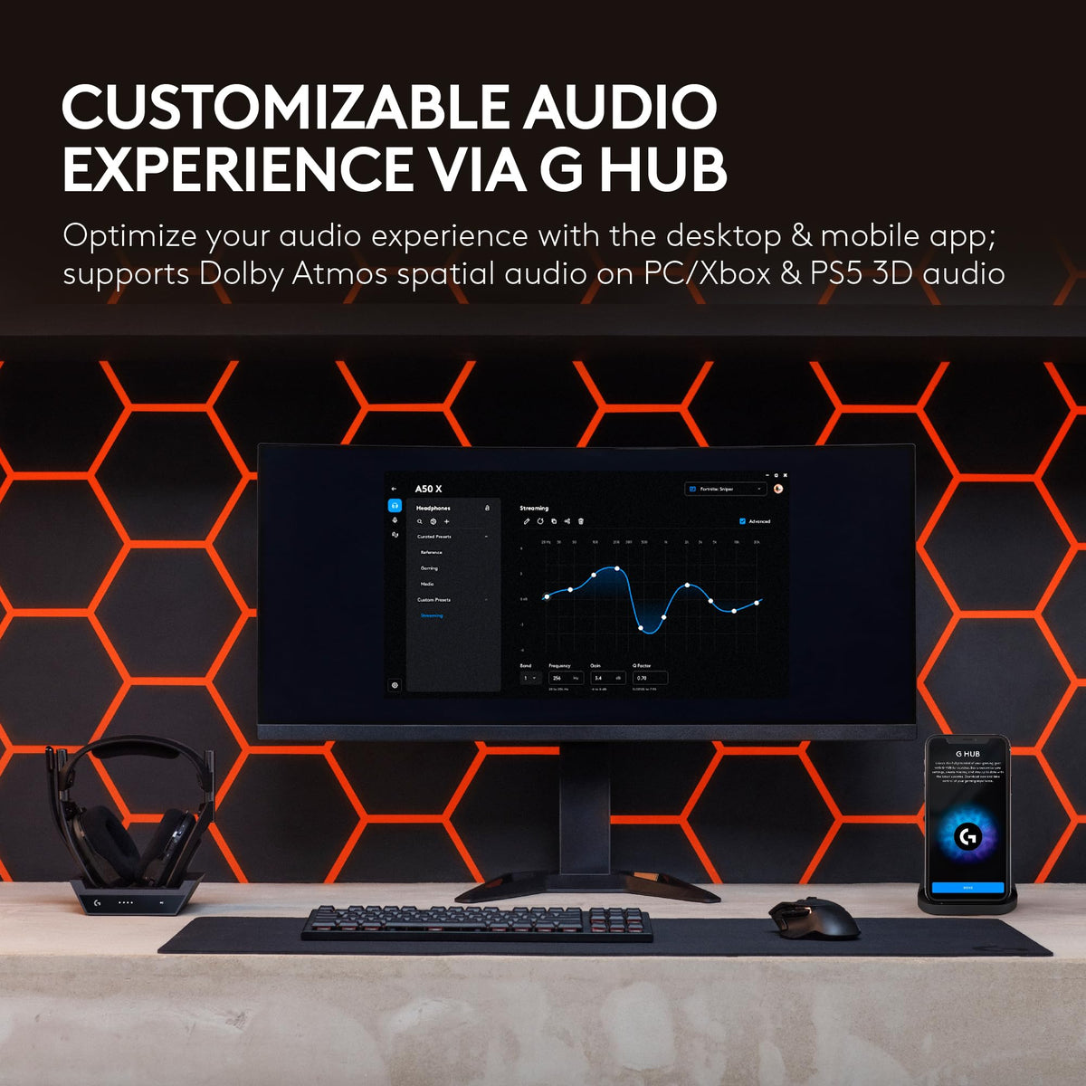 Logitech G Astro A50 X Multi-Platform Wireless Gaming Headset + Base Station for PS5/Xbox/PC: PLAYSYNC Video & Audio Switcher, HDMI 2.1 4K 120Hz VRR