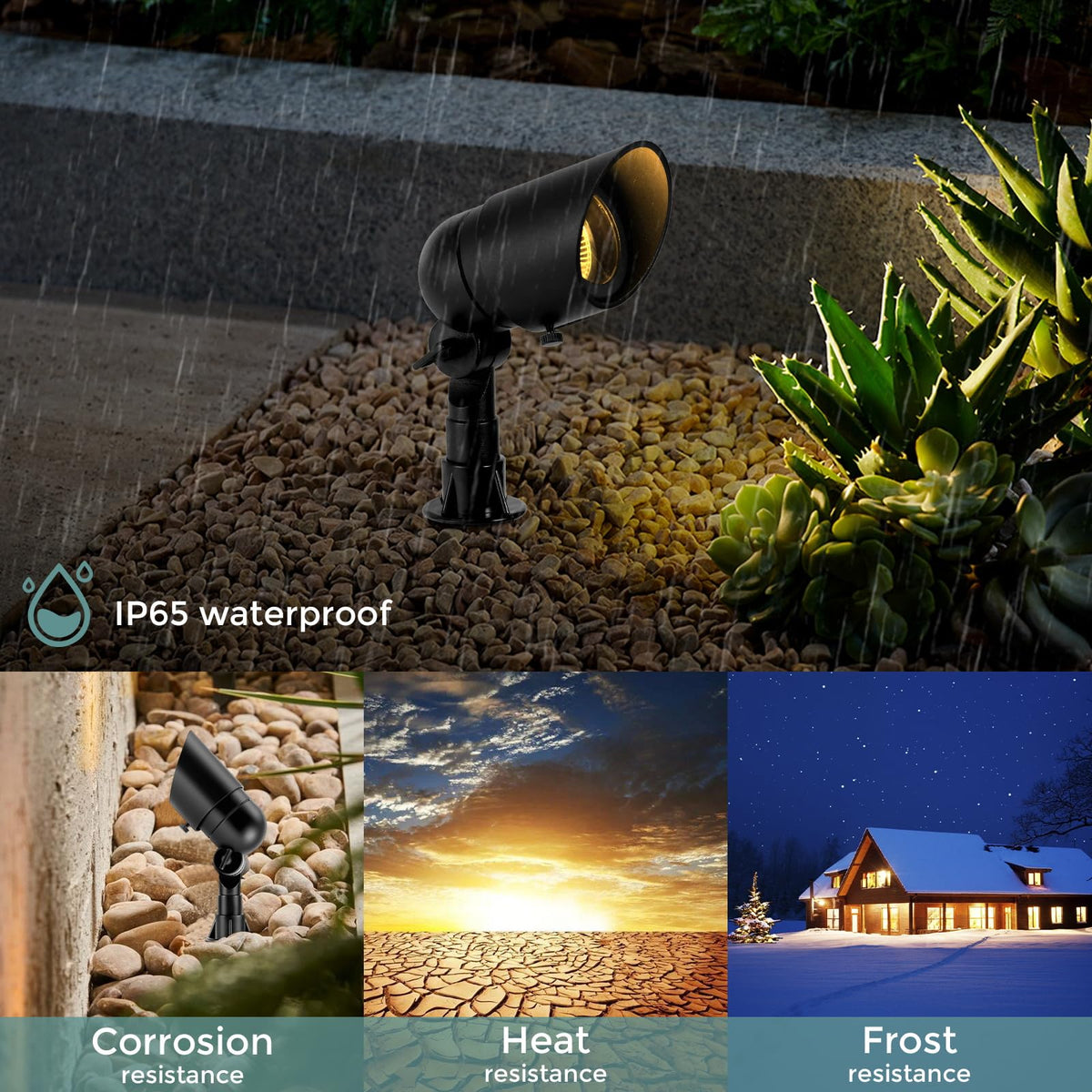 Gardencoin Low Voltage Landscape Spotlight, 12V LED Outdoor Landscape Lighting, Landscape Spot Lights Wired for Garden and Yard, Aluminum Up Lighting