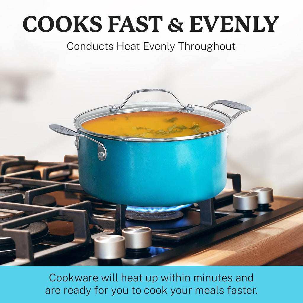 Gotham Steel 20 Piece Pots and Pans Set Nonstick Cookware Set, Pot and Pan Set, Kitchen Cookware Sets, Ceramic Cookware Set, Ceramic Pots and Pans