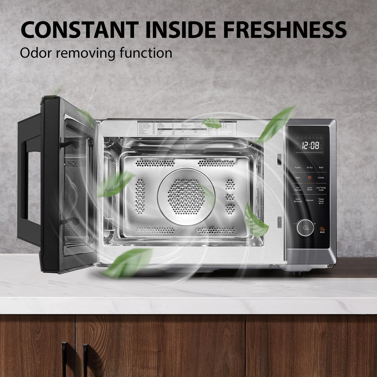 TOSHIBA Air Fryer Combo 8-in-1 Countertop Microwave Oven, with Convection, Broil, Odor Removal Mode, 12.4" Position Memory Turntable, Child-Lock, 1.0
