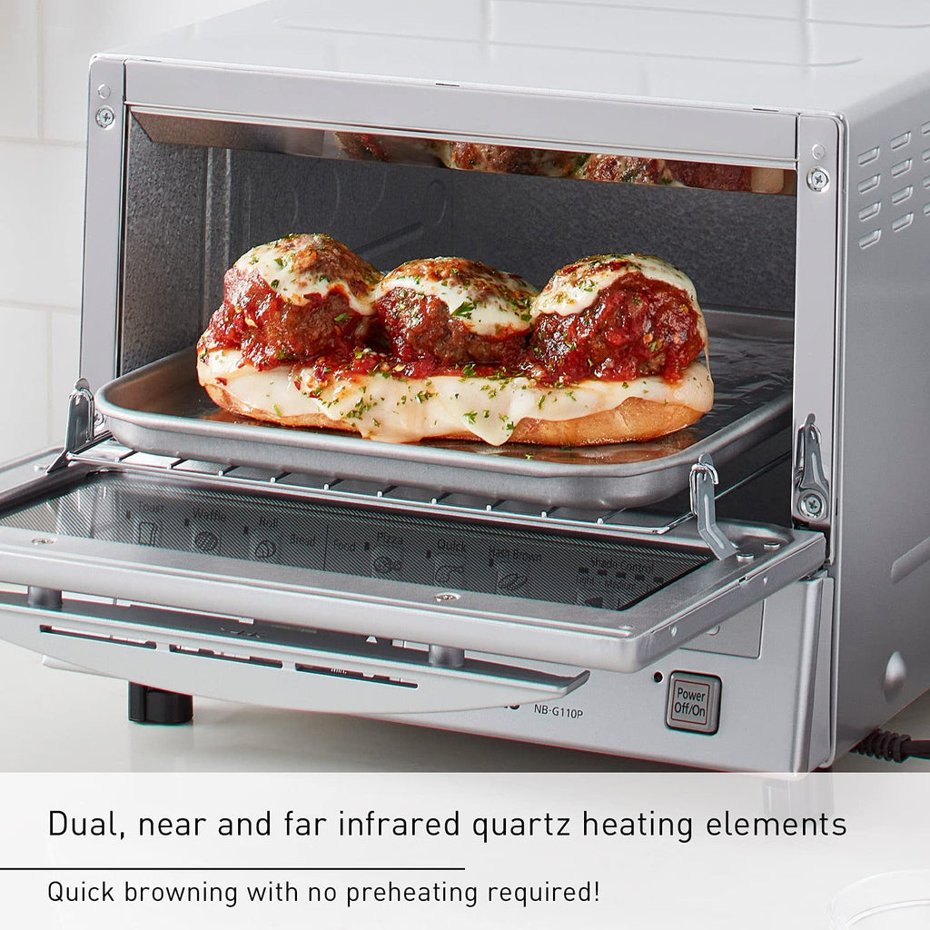 Panasonic FlashXpress Toaster Oven Countertop, 4-Slice Compact Size with Double Infrared Heating, 6 Auto Cook Options and Precise Temperature Control