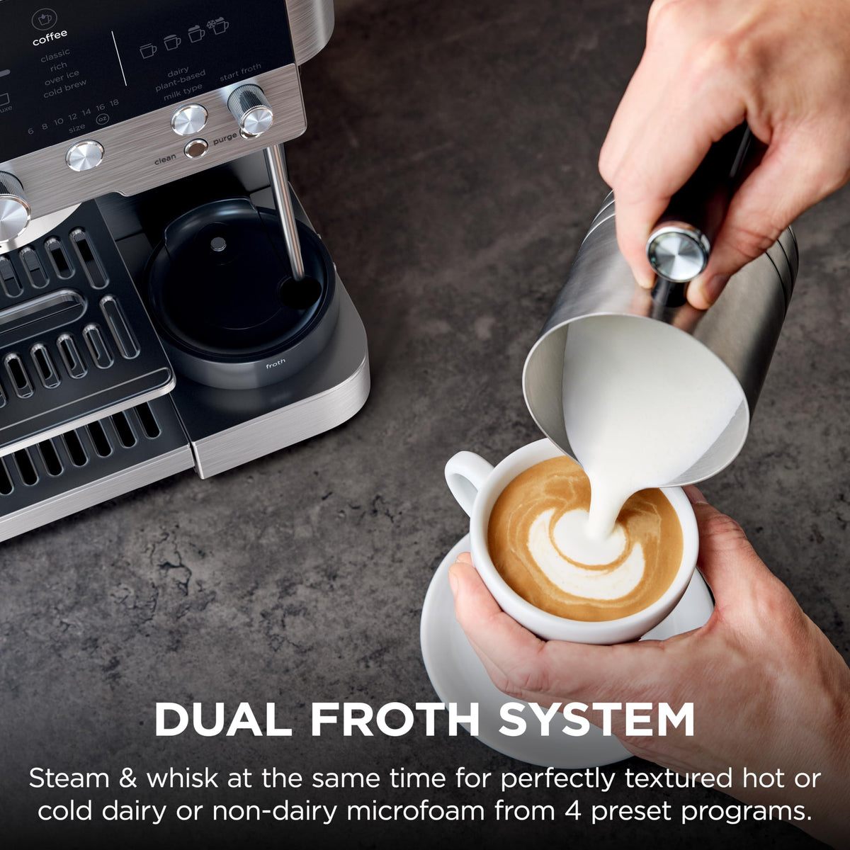Ninja Luxe Caf 3-in-1 Espresso, Drip Coffee and Cold Brew Machine | Intergrated Coffee Grinder, Milk Frother, Assisted Tamper & Built-In Espresso