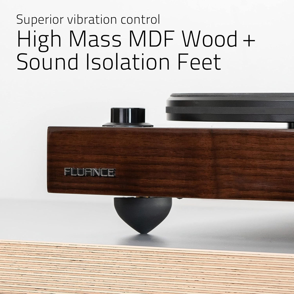 Fluance RT82 Reference High Fidelity Vinyl Turntable Record Player with Ortofon OM10 Cartridge, Speed Control Motor, High Mass MDF Wood Plinth