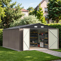 Patiowell 10 x 12 FT Metal Storage Shed for Outdoor, Steel Yard Shed with Design of Lockable Doors, Utility and Tool Storage for Garden, Backyard