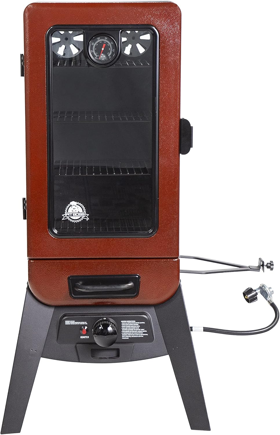 Pit Boss 3-Series Gas Vertical Smoker, Red Hammertone - 10773