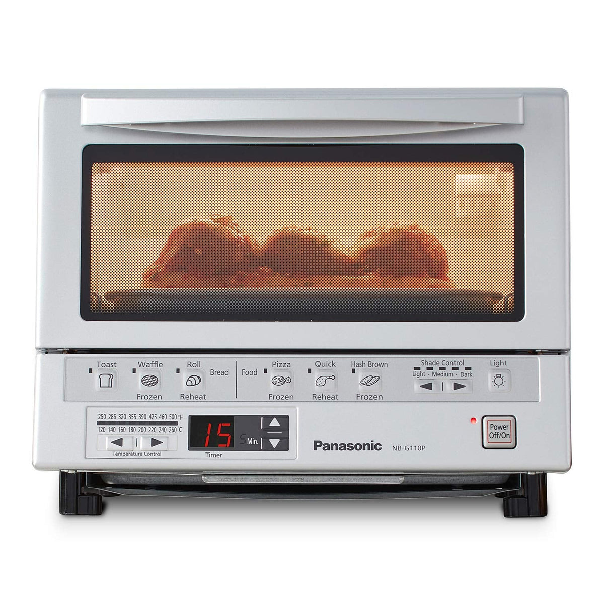 Panasonic FlashXpress Toaster Oven Countertop, 4-Slice Compact Size with Double Infrared Heating, 6 Auto Cook Options and Precise Temperature Control