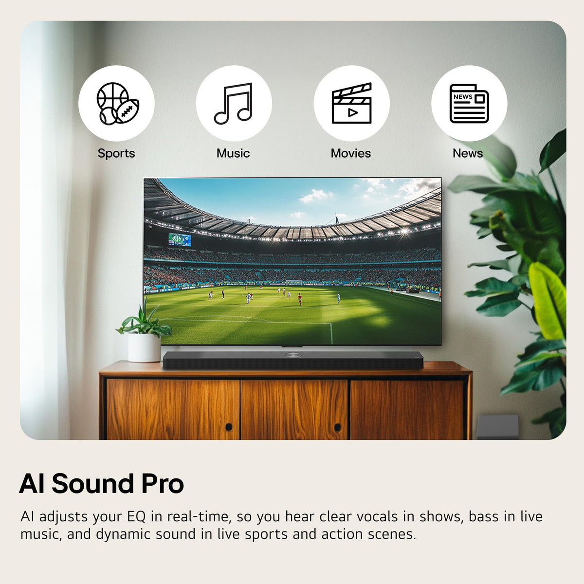 LG S60T 3.1 ch. Soundbar with Wireless Subwoofer, Dolby Audio, TV Synergy, Wow Interface, AI Sound Pro (2024 Model)