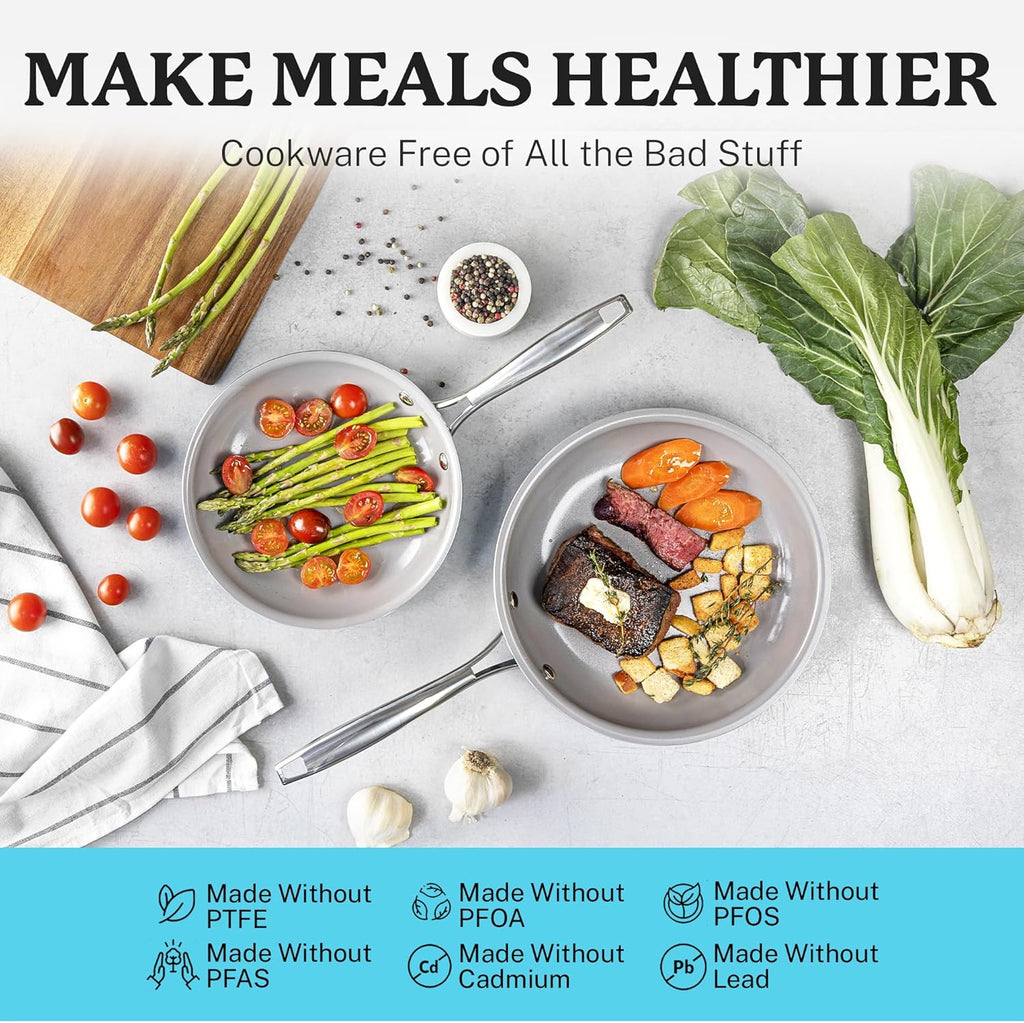 Gotham Steel 20 Piece Pots and Pans Set Nonstick Cookware Set, Pot and Pan Set, Kitchen Cookware Sets, Ceramic Cookware Set, Ceramic Pots and Pans