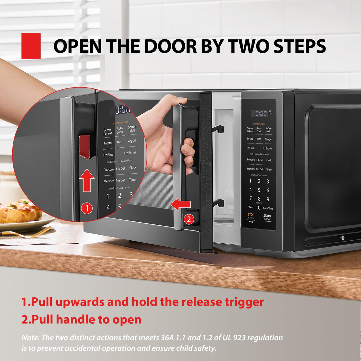 TOSHIBA ML4-EM22PAIT(SS) Countertop Microwave Oven with Sensor Cook, 6 Auto Menus, Origin Inverter, Child Lock, 2.2 Cu Ft for Large Family, 16.5 Inch