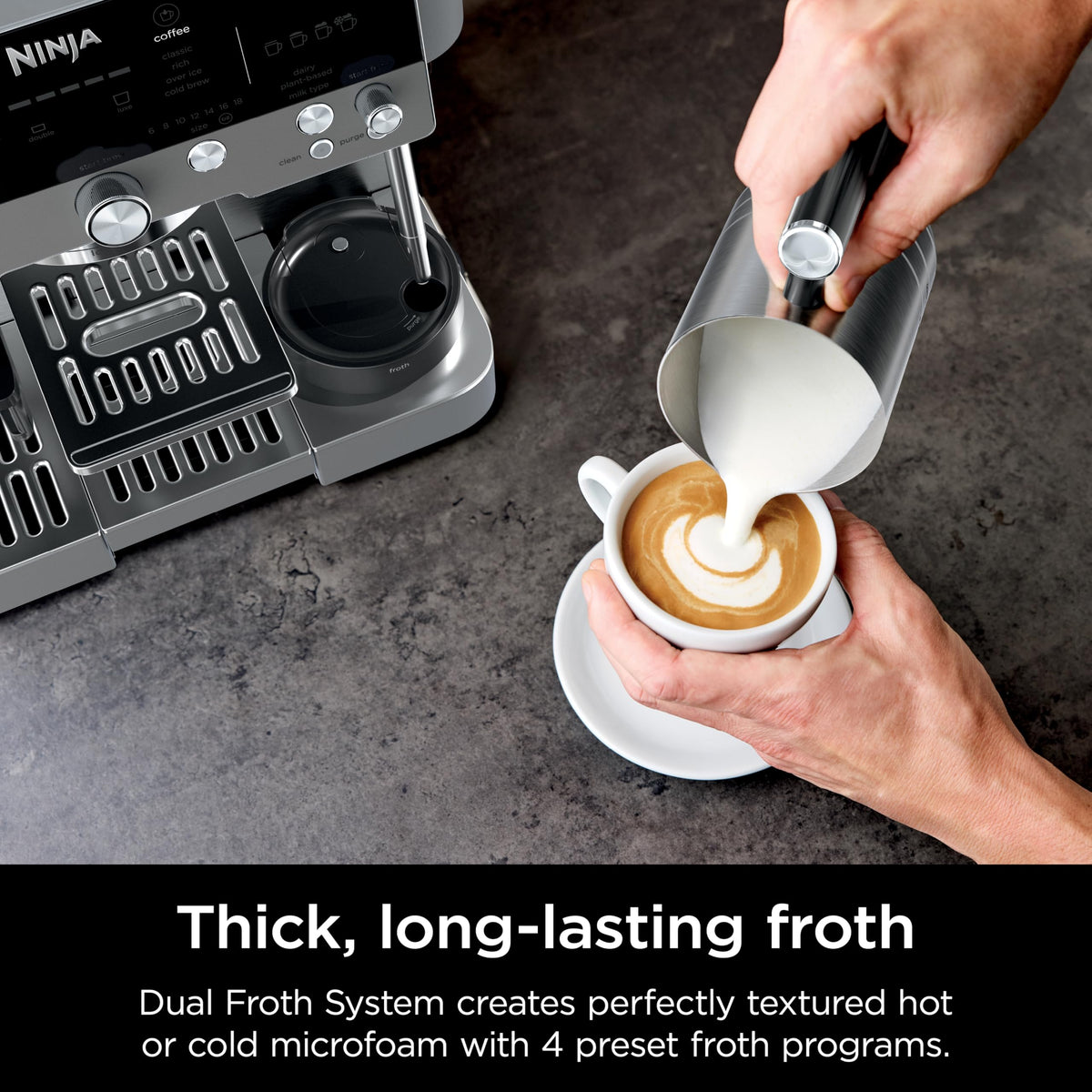 Ninja Luxe Caf 3-in-1 Espresso, Drip Coffee and Cold Brew Machine | Intergrated Coffee Grinder, Milk Frother, Assisted Tamper & Built-In Espresso
