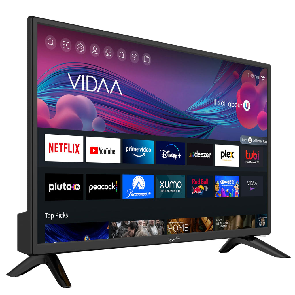 Supersonic SC-1926DVD 19-inch LED Smart HDTV w/DVD Player, 3X HDMI, 1080p, WiFi, USB, AC/DC Compatible for Home, Kitchen, or RV Camper, DC Car Cord