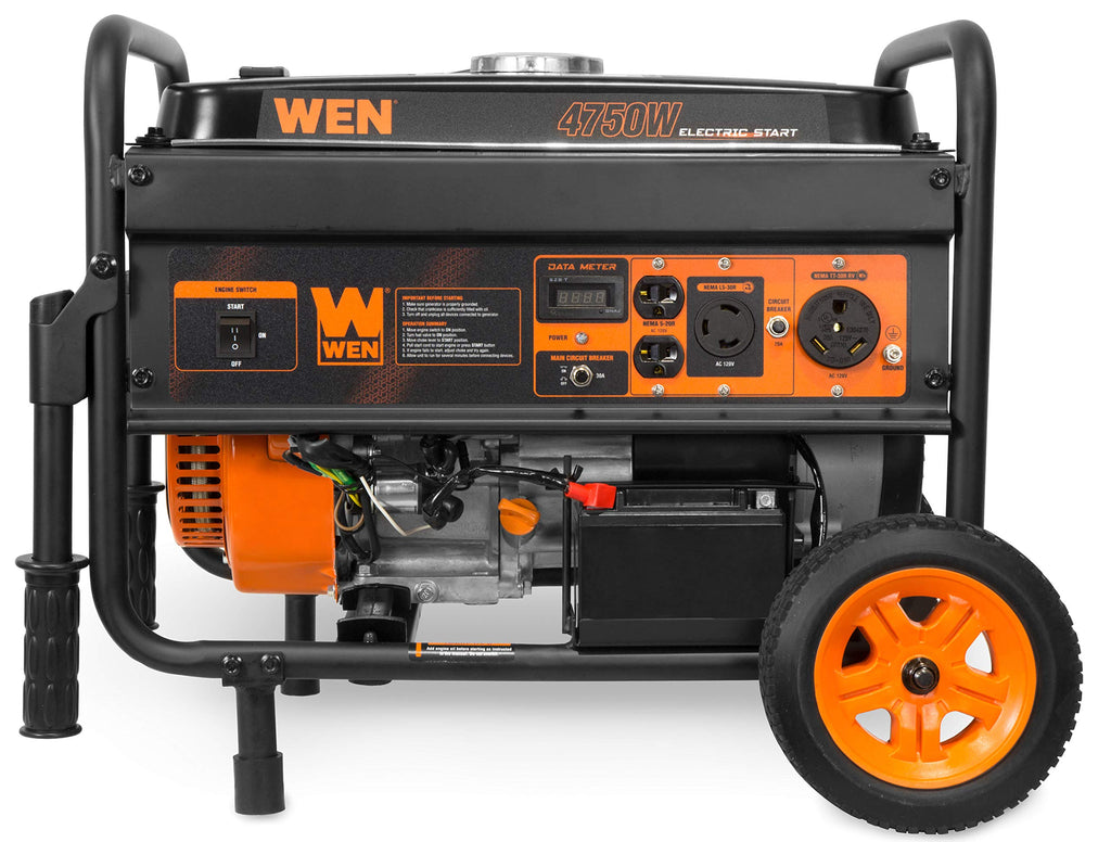WEN 5600-Watt Portable Generator, Electric Start, 224cc, Transfer-Switch and RV-Ready with CO Shutdown Sensor (GN5602X)
