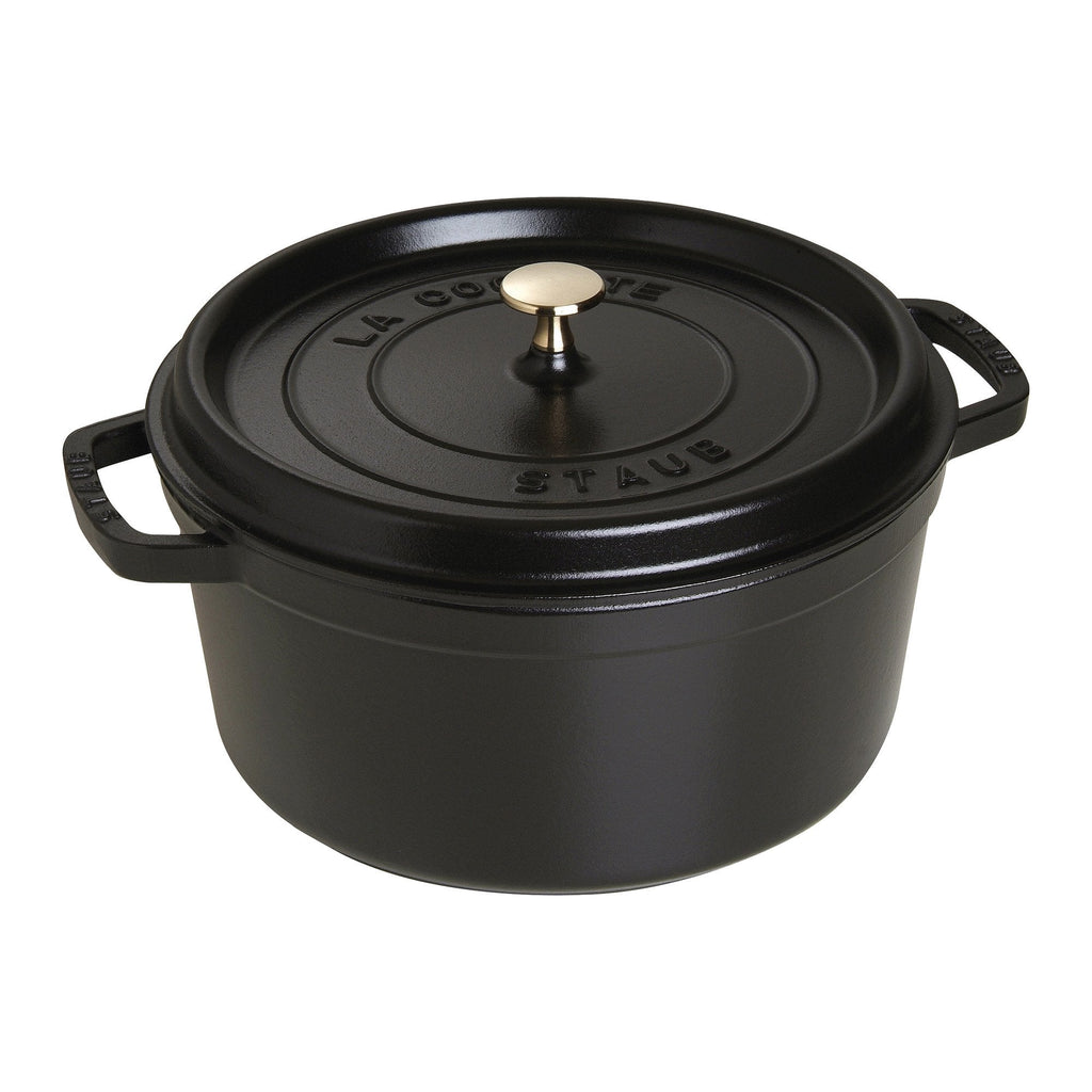 Staub Cast Iron 7-qt Round Cocotte - White Truffle, Made in France