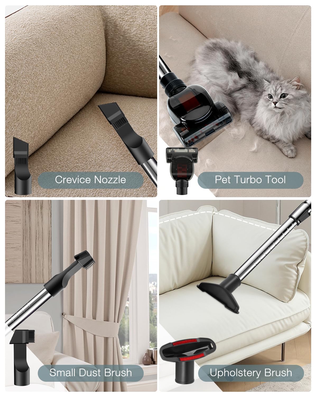 Zefiro Cordless Vacuum Cleaner for Home,45Mins Runtime Stick Vacuum Cleaners, Anti-Tangle and 1.5L Dust Cup, Lightweight Vacuum for Hardwood Floor