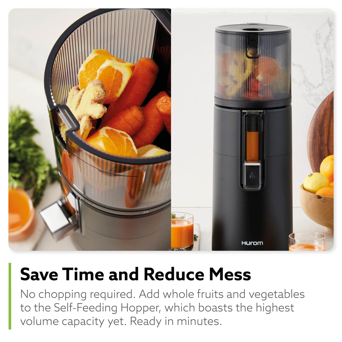 Hurom H400 Cold Press Juicer Machine, Award Winning Masticating Slow Juicer, Easy to Clean, Strainer & Hands Free with Self Feeding, Wide Mouth