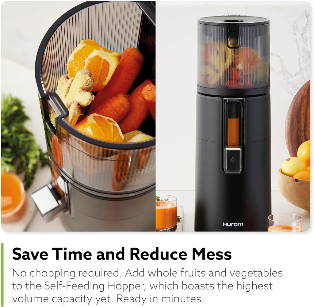Hurom H400 Cold Press Juicer Machine, Award Winning Masticating Slow Juicer, Easy to Clean, Strainer & Hands Free with Self Feeding, Wide Mouth