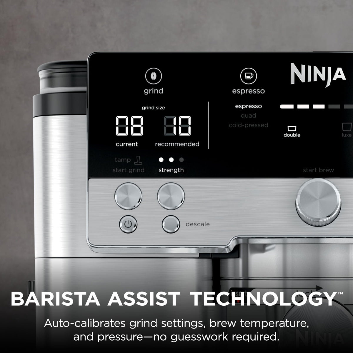 Ninja Luxe Caf 3-in-1 Espresso, Drip Coffee and Cold Brew Machine | Intergrated Coffee Grinder, Milk Frother, Assisted Tamper & Built-In Espresso