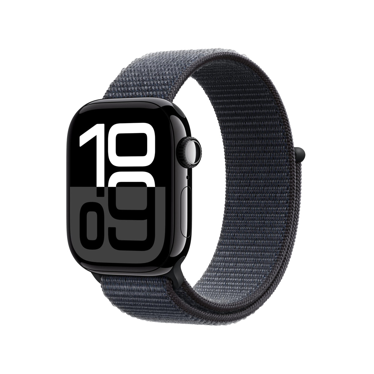 Apple Watch Series 10 [GPS 46mm case] Smartwatch with Jet Black Aluminum Case with Black Sport Band - M/L. Fitness Tracker, ECG App, Always-On Retina