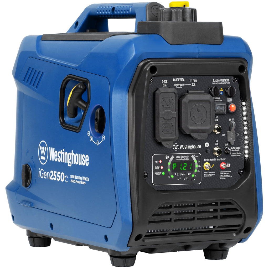 Westinghouse 2550 Peak Watt Super Quiet & Lightweight Portable Inverter Generator, RV Ready 30A Outlet, Gas Powered, Parallel Capable, Long Run Time