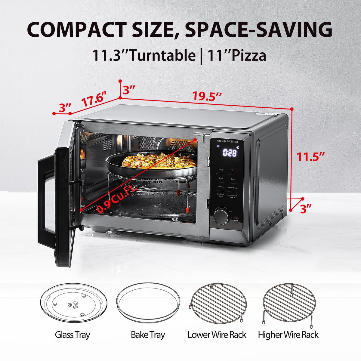 TOSHIBA 6-in-1 Inverter Countertop Microwave Oven Healthy Air Fryer Combo, MASTER Series, Air Fryer, Broil, Convection, Speedy Combi, Even Defrost