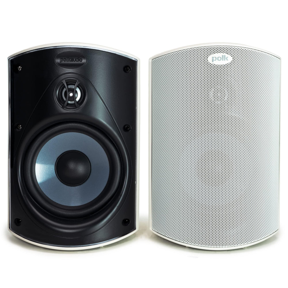 Polk Audio Atrium 4 Weatherproof Outdoor Speakers with Powerful Bass (Pair, Black), All-Weather Durability, Broad Sound Coverage, Speed-Lock Mounting