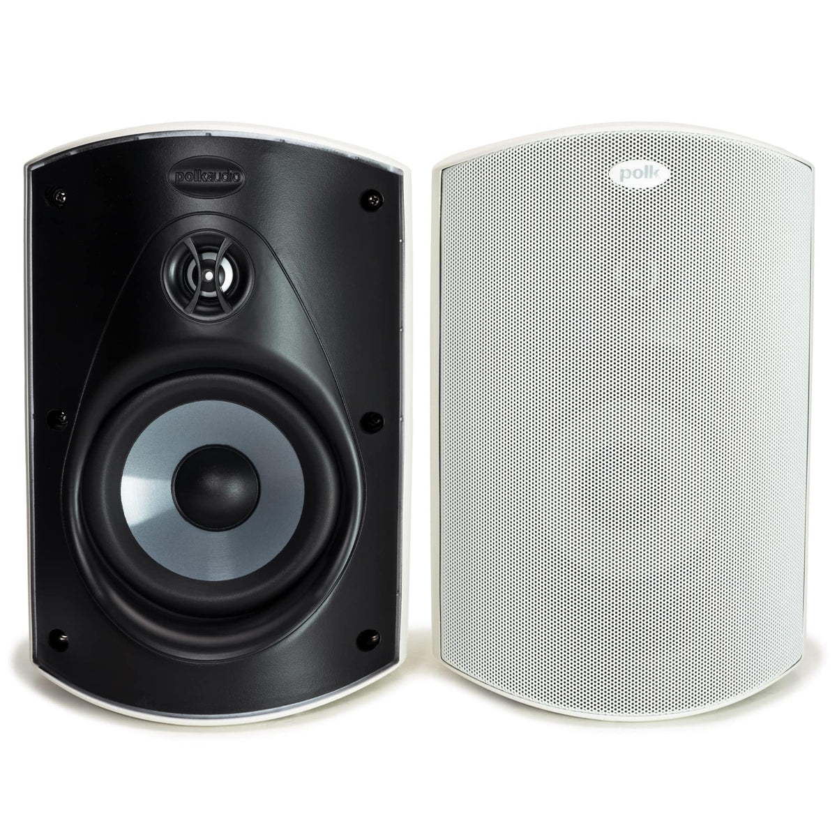 Polk Audio Atrium 4 Weatherproof Outdoor Speakers with Powerful Bass (Pair, Black), All-Weather Durability, Broad Sound Coverage, Speed-Lock Mounting