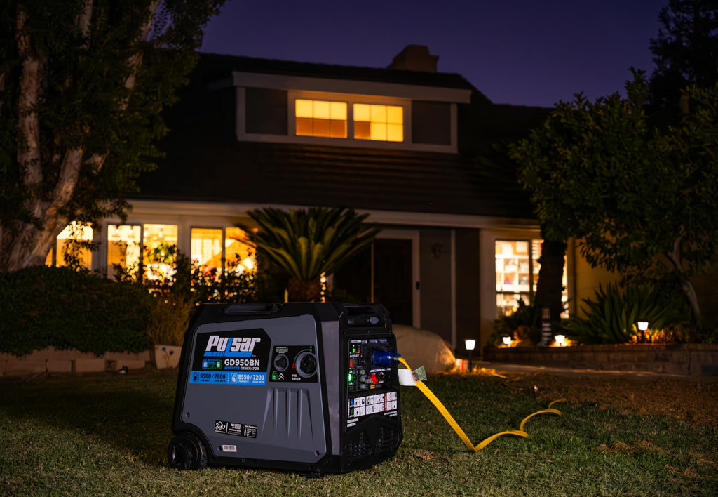 Pulsar GD10KBN 10500W Dual Fuel Home Backup Portable Inverter Generator with Wheel Kit and Electric Start RV Ready