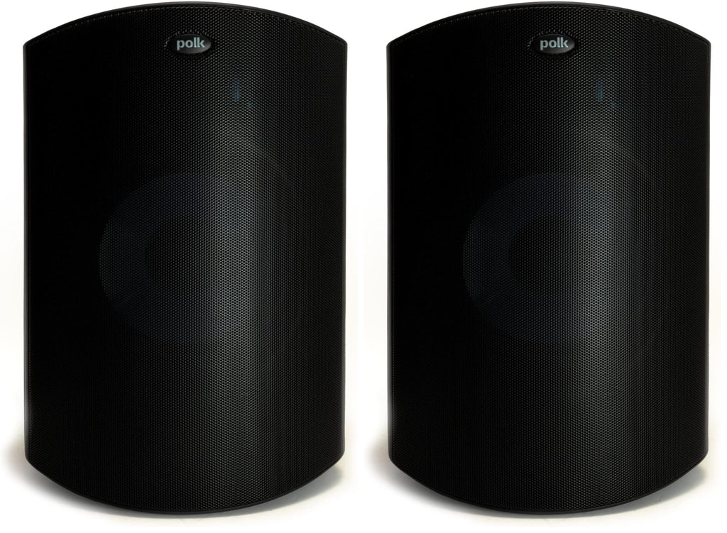 Polk Audio Atrium 4 Weatherproof Outdoor Speakers with Powerful Bass (Pair, Black), All-Weather Durability, Broad Sound Coverage, Speed-Lock Mounting