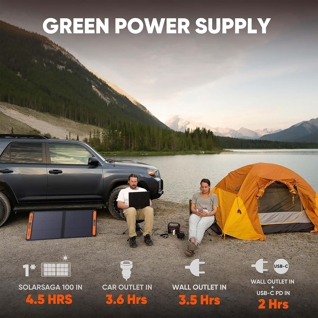 Jackery Portable Power Station Explorer 300, 293Wh Backup Lithium Battery, Solar Generator for Outdoors Camping Travel Hunting Blackout (Solar Panel